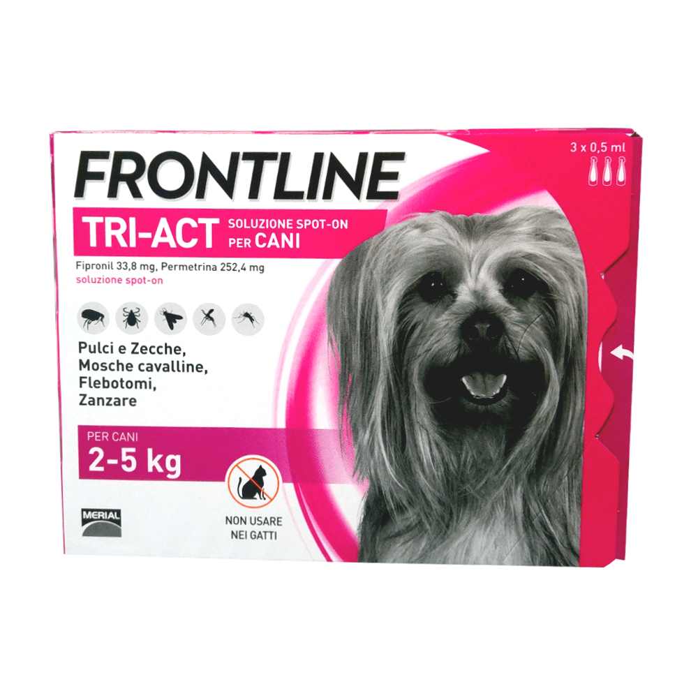 Frontline Tri Act 2-5 Kg (3 pipette) – Antiparassitario per cani di  piccolissima taglia – Sarda Zootecnica