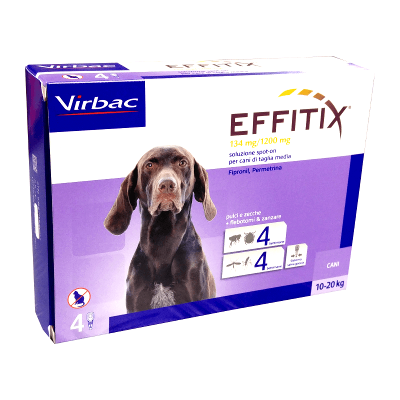 Effitix 10-20 Kg 4 Pipette - Antipulci Cani di Media Taglia Efficace –  Sarda Zootecnica