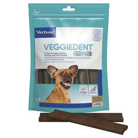 VEGGIEDENT FR3SH XS FINO A 5kg (15 stick) - Stick dentali per cani