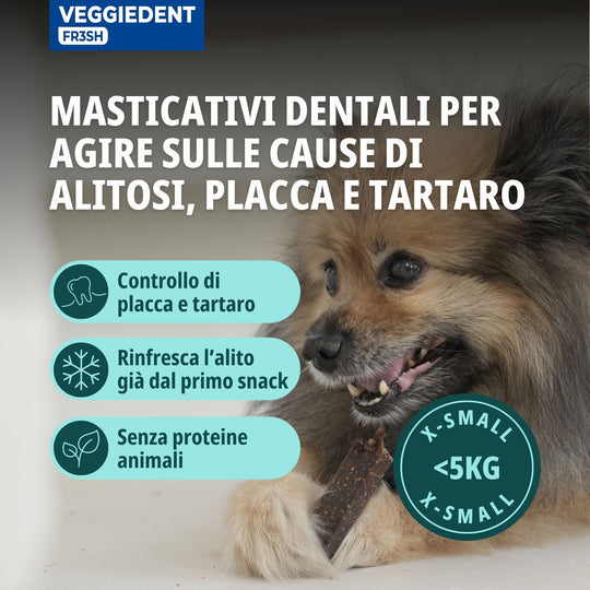 VEGGIEDENT FR3SH XS FINO A 5kg (15 stick) - Stick dentali per cani