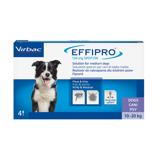 EFFIPRO CANI 10-20 kg - Antiparassitario Spot-On Contro Pulci e Zecche