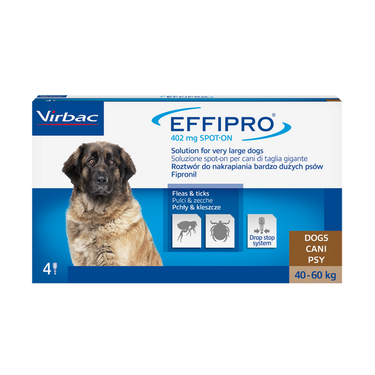 EFFIPRO 40-60 kg - Antiparassitario Pipette per Pulci e Zecche