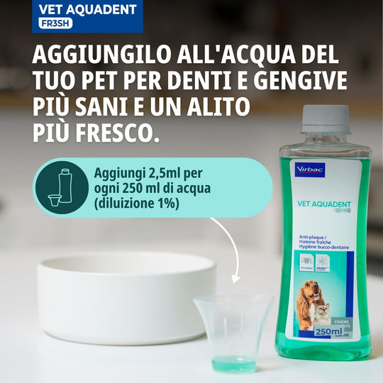 VET AQUADENT FRESH 250 ml- Alito Fresco e Denti Sani