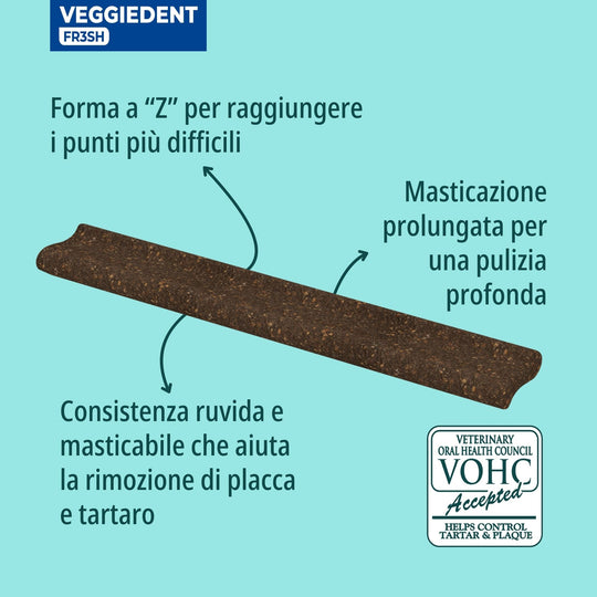 VEGGIEDENT FR3SH MEDIUM 10-30kg ( 15 stick )  - Stick dentali per cani
