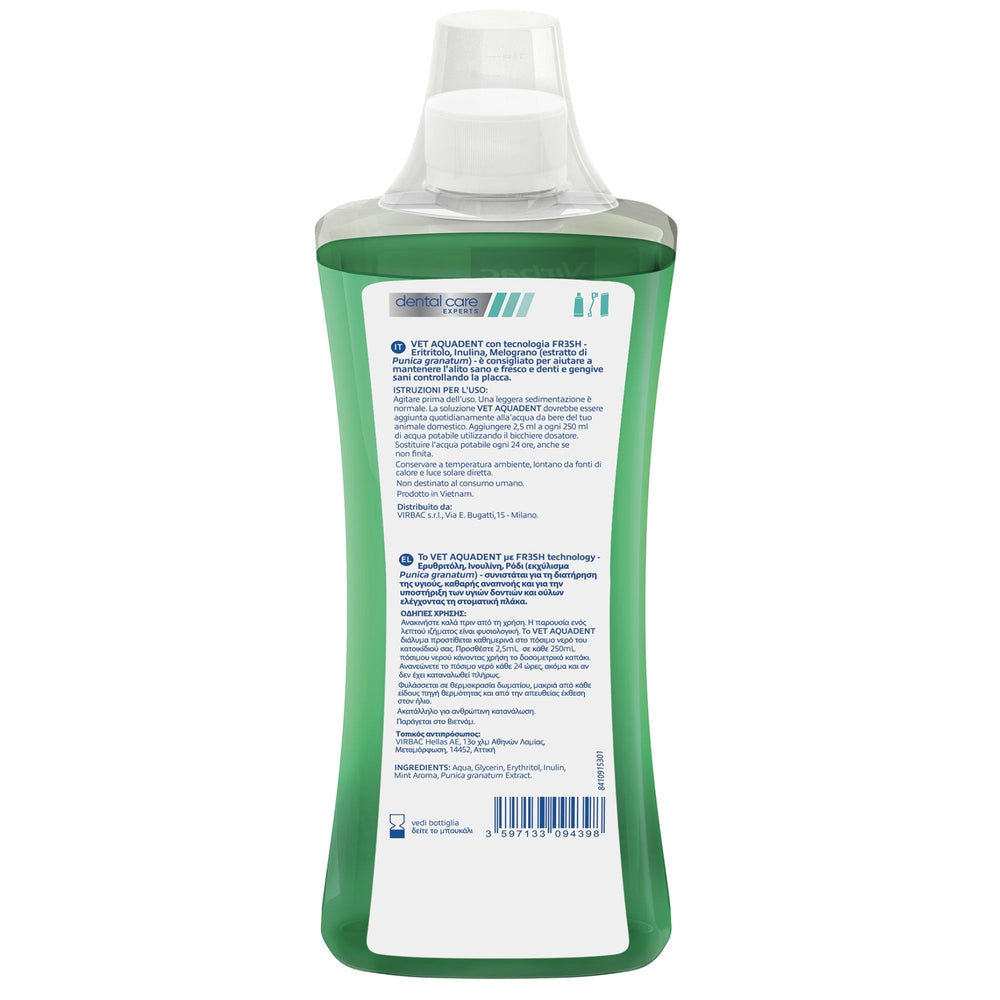 VET AQUADENT FRESH 500 ml - Igiene Orale per Cani e Gatti