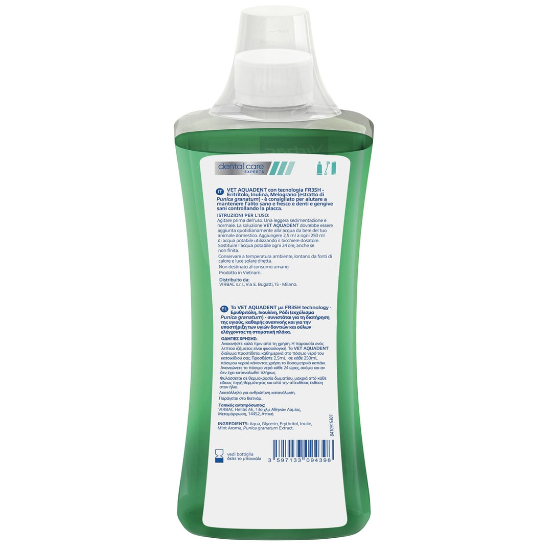 VET AQUADENT FRESH 500 ml - Igiene Orale per Cani e Gatti