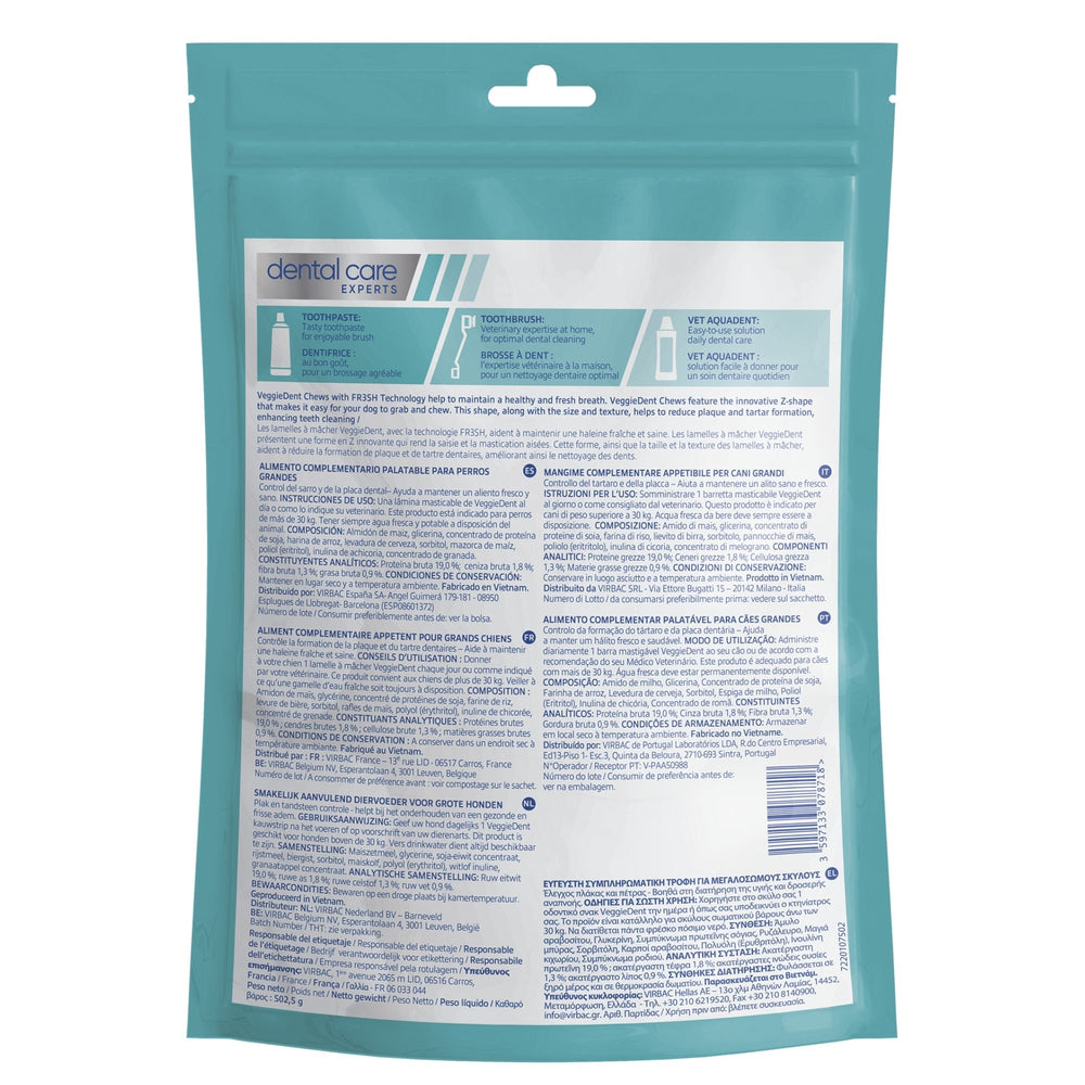 VEGGIEDENT FR3SH LARGE OLTRE 30kg ( 15 stick )  - Stick dentali per cani