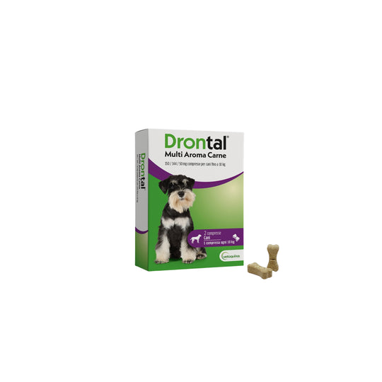 DRONTAL CANE MULTI AROMA CARNE (2 cpr) – Combatte i parassiti intestinali