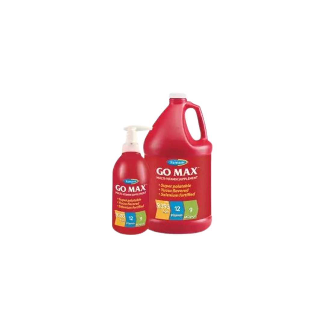  Farnam Go Max Multi-Vitamin Supplement, integratore multivitaminico super palatabile al gusto di yucca, arricchito con selenio.