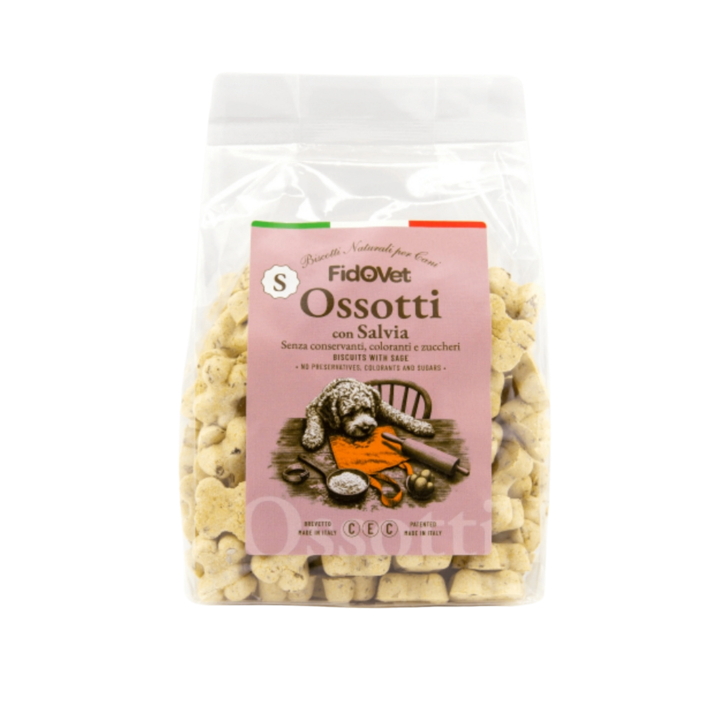 FIDOVET BISCOTTI NATURALI PER CANI OSSOTTI SMALL SALVIA 300g