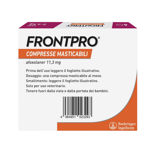 FRONTPRO CANE (6 cpr) 2-4 kg - Antipulci Per Cani Piccoli