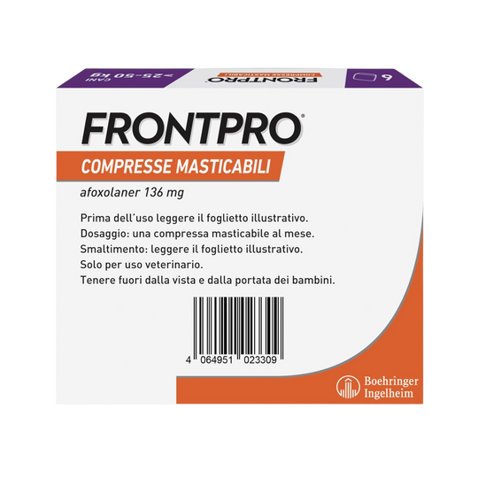 FRONTPRO CANE (6 cpr) 25-50 kg  - Difesa Contro Le Pulci
