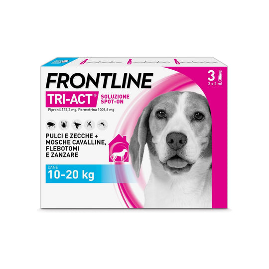 FRONTLINE TRI ACT 10-20 Kg 3 pip – Antiparassitario Cani Taglia Media
