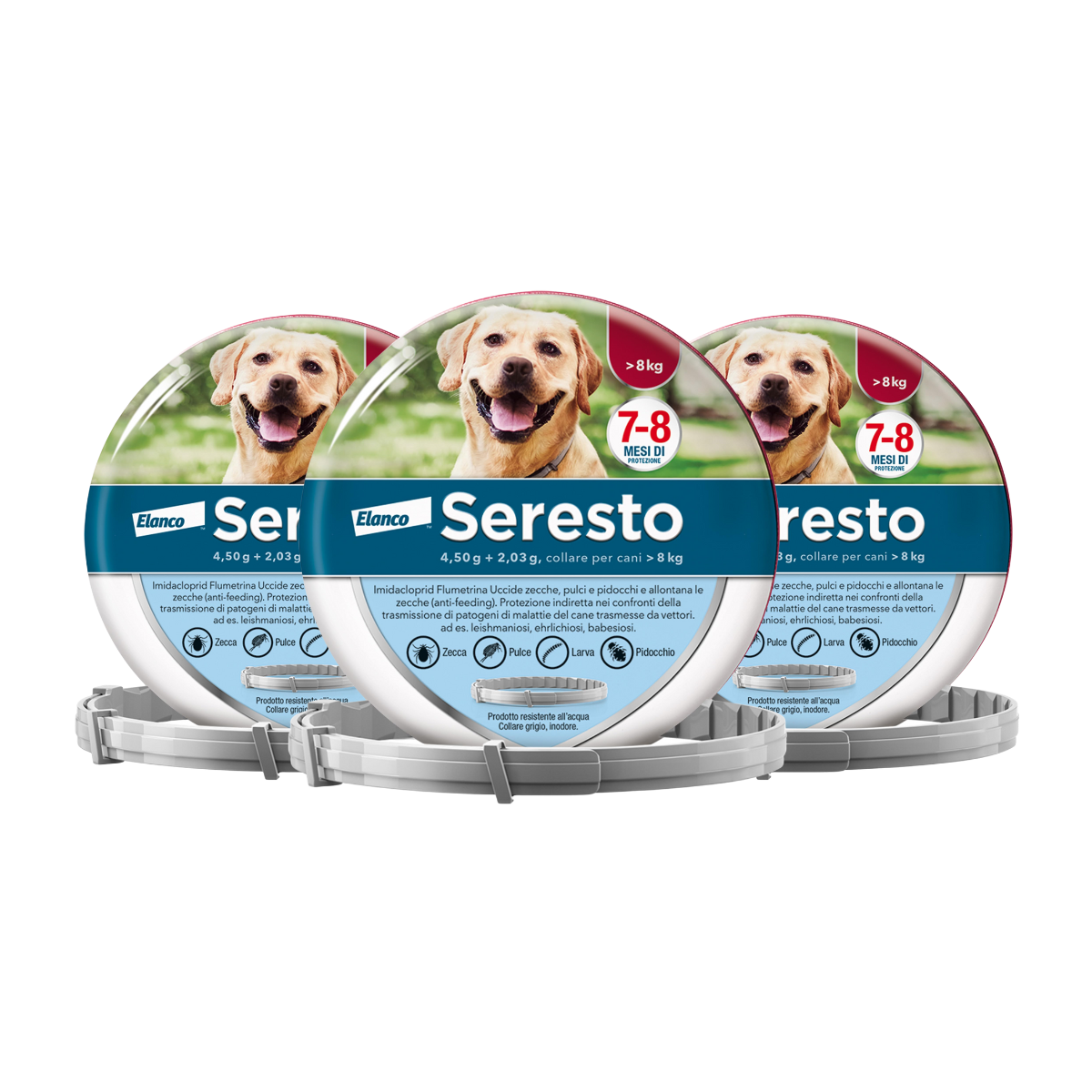 Seresto Oltre 8kg - Scorta Protezione 3 x 2