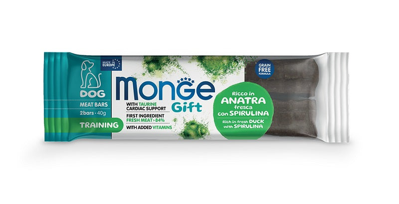 MONGE GIFT DOG BAR TRAINING ANATRA E SPIRULINA 5pz