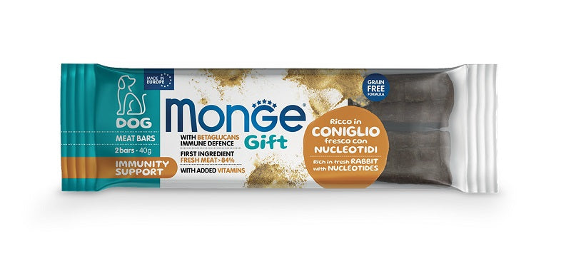 MONGE GIFT DOG BAR IMMUNITY SUPPORT CON CONIGLIO E NUCLEOTIDI 5pz