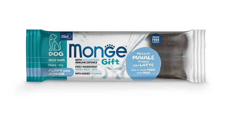 MONGE GIFT DOG BAR PUPPY AND JUNIOR MAIALE CON LATTE 5pz