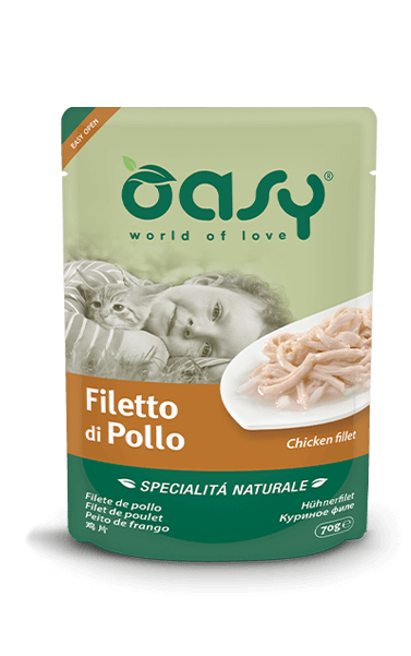 OASY FILETTO DI POLLO (6pz) - Alimento completo per gatti adulti