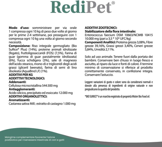 REDIPET 30cpr - Supporto Intestinale Per Cani e Gatti
