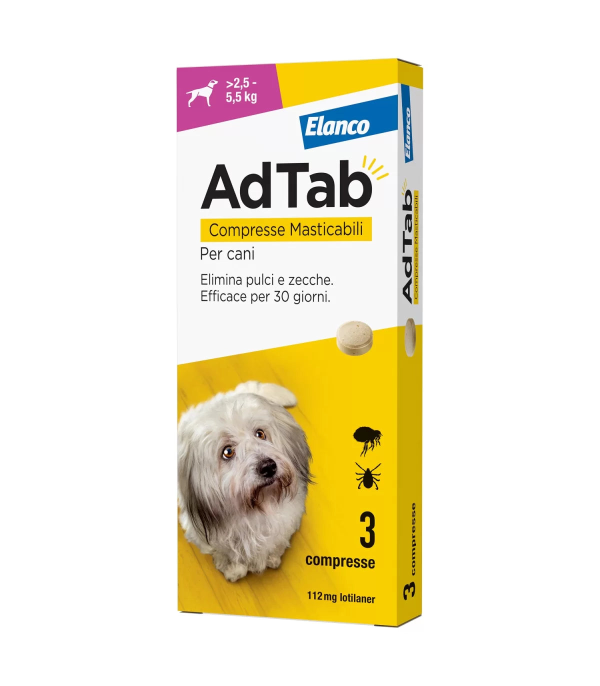ADTAB CANI 2.5-5.5kg (3 cpr) - Antiparassitario Per Cani