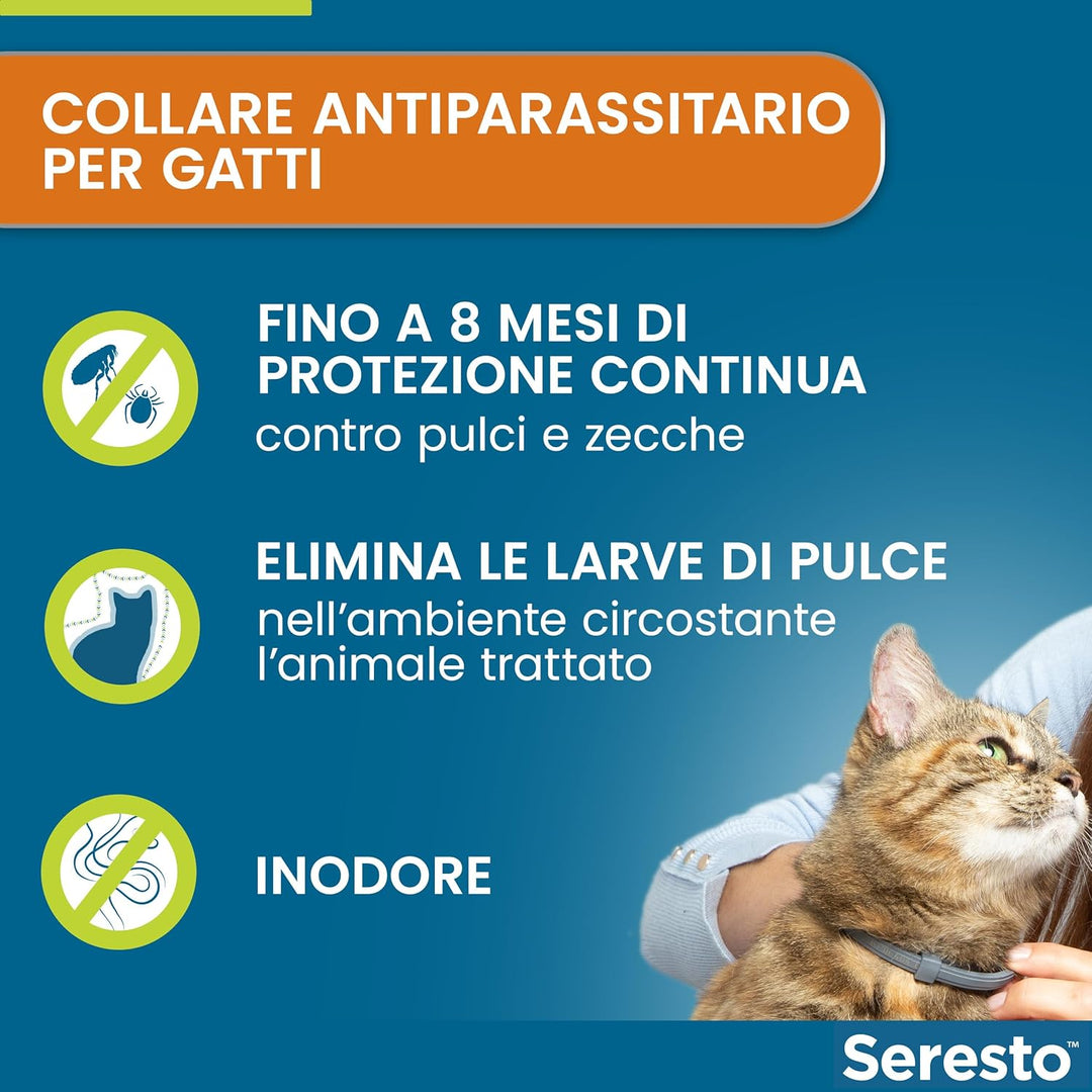 SERESTO GATTI - Contro pulci e zecche fino a 8 mesi