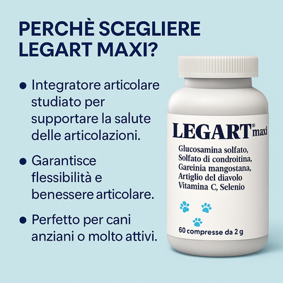 LEGART MAXI 60 cpr – Integratore Articolare Per Cani Medio/Grandi