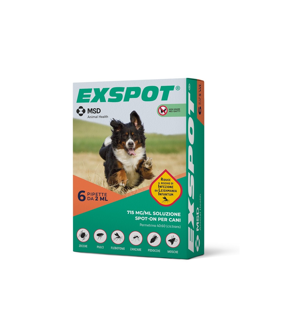 EXSPOT (6 pipette da 2 ml) – Antiparassitario per cani da 41 Kg a 55 Kg - Sarda Zootecnica
