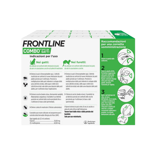 FRONTLINE COMBO GATTI 12 Pipette - Protezione Completa