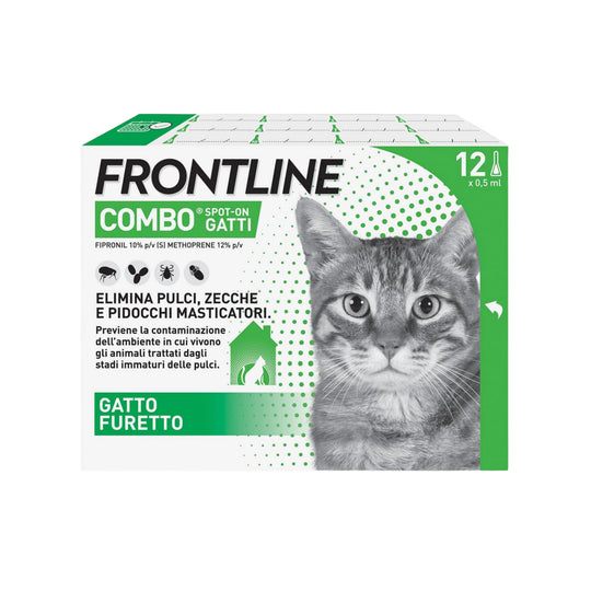FRONTLINE COMBO GATTI 12 Pipette - Protezione Completa