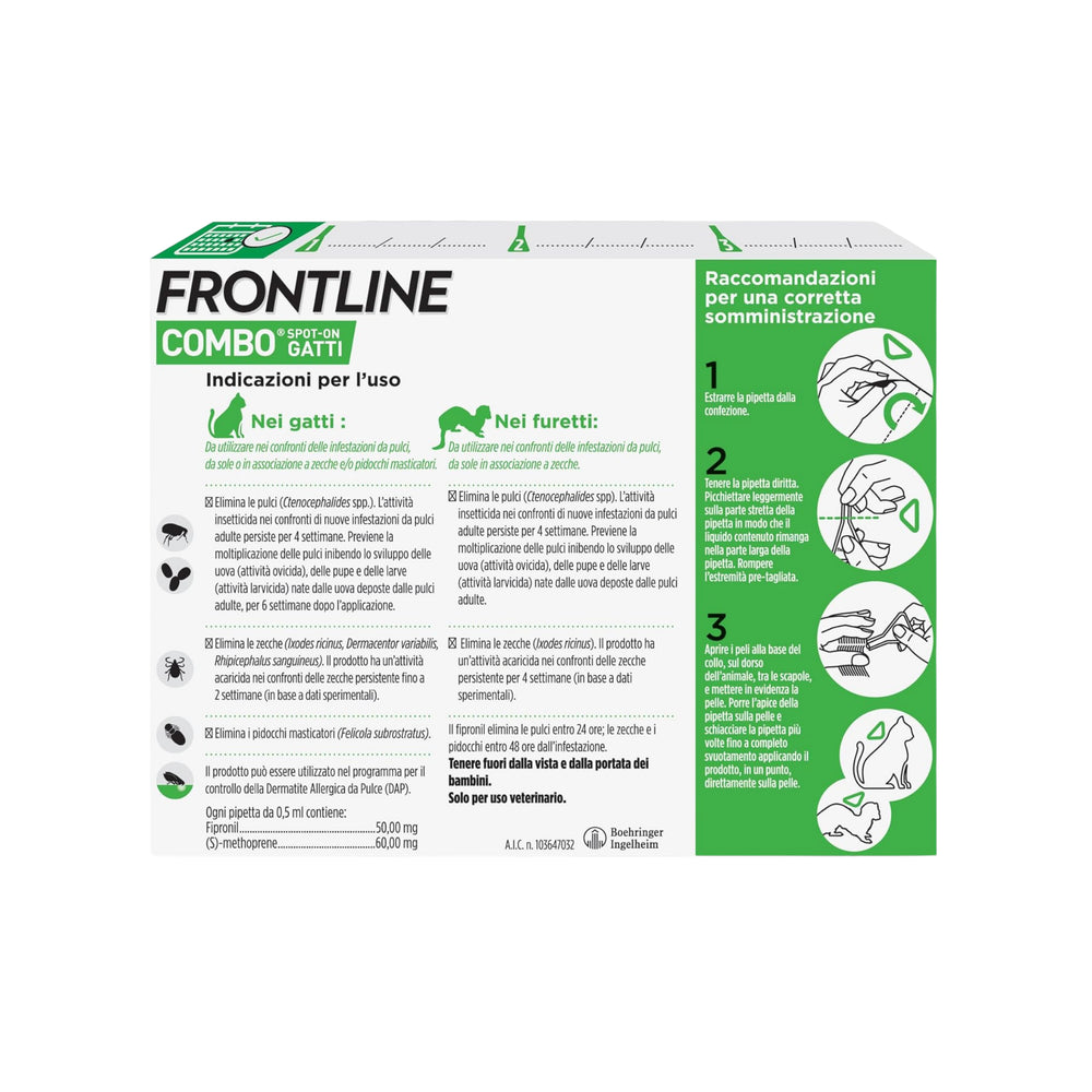 FRONTLINE Combo Gatti 3 Pipette - Difesa Gatti da Parassiti