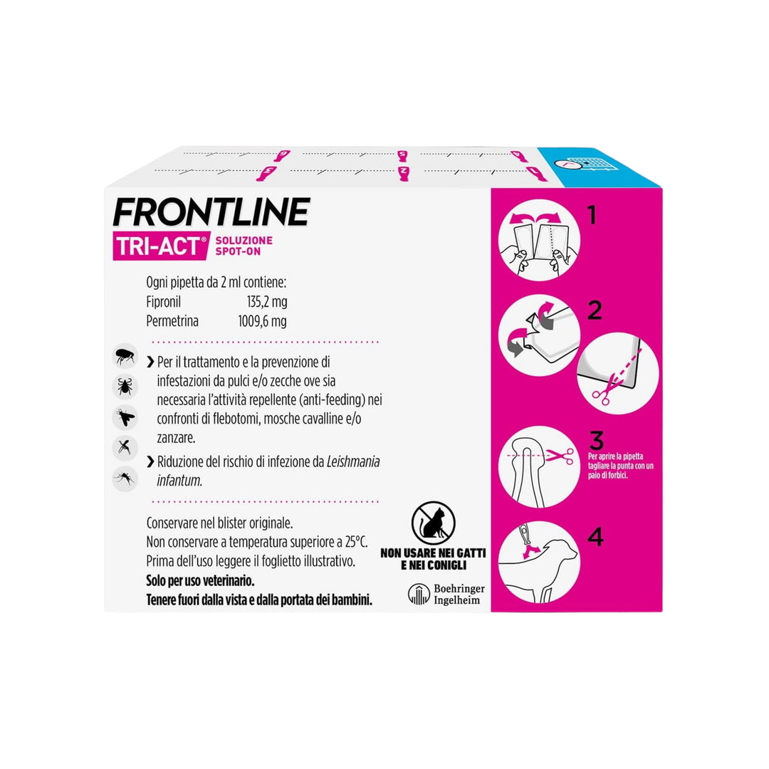 FRONTLINE TRI ACT 10-20 Kg 6 pip – Antiparassitario Cani Taglia Media