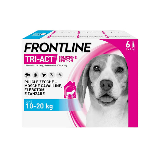 FRONTLINE TRI ACT 10-20 Kg 6 pip – Antiparassitario Cani Taglia Media