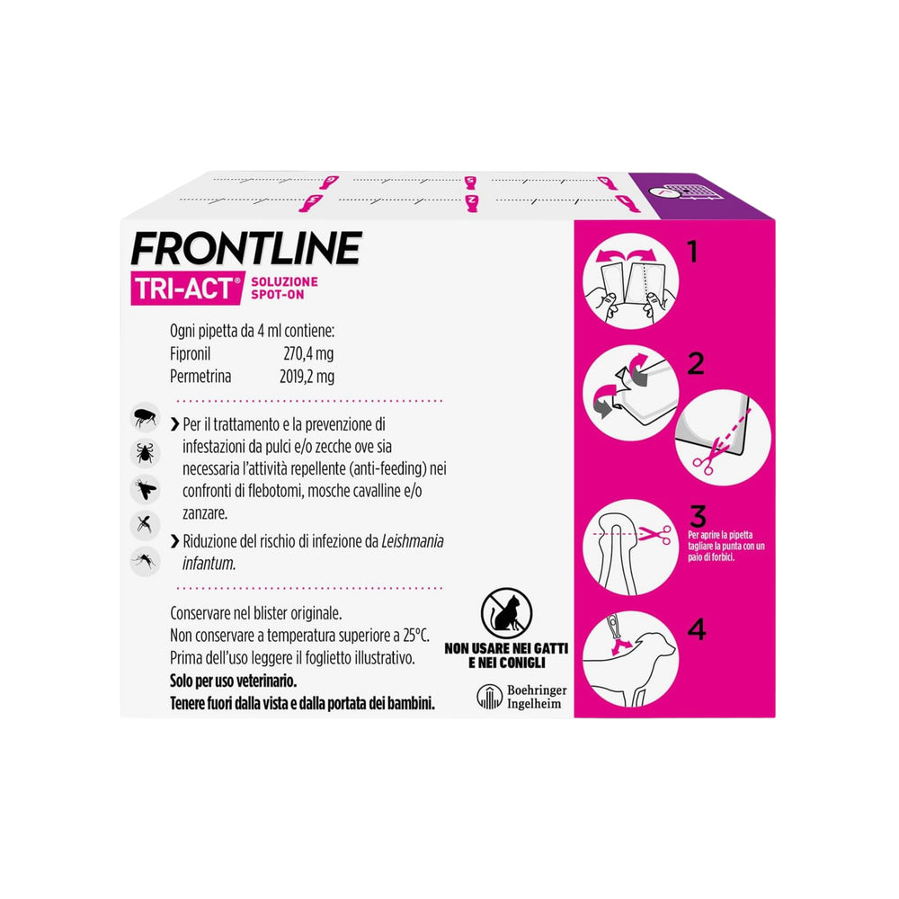FRONTLINE TRI ACT 20-40 Kg 6 pip – Antiparassitario Cani Taglia Grande