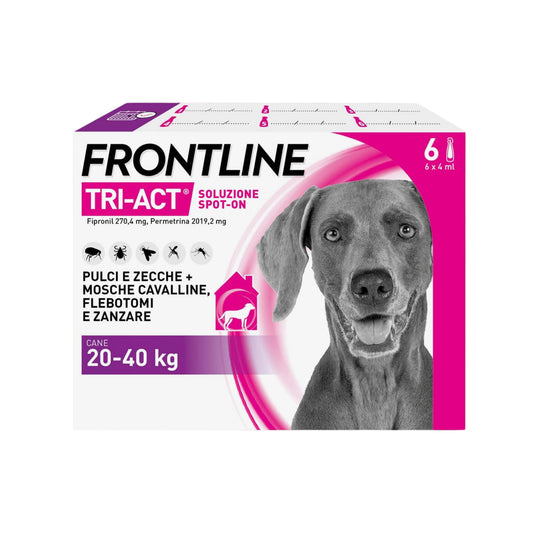 FRONTLINE TRI ACT 20-40 Kg 6 pip – Antiparassitario Cani Taglia Grande