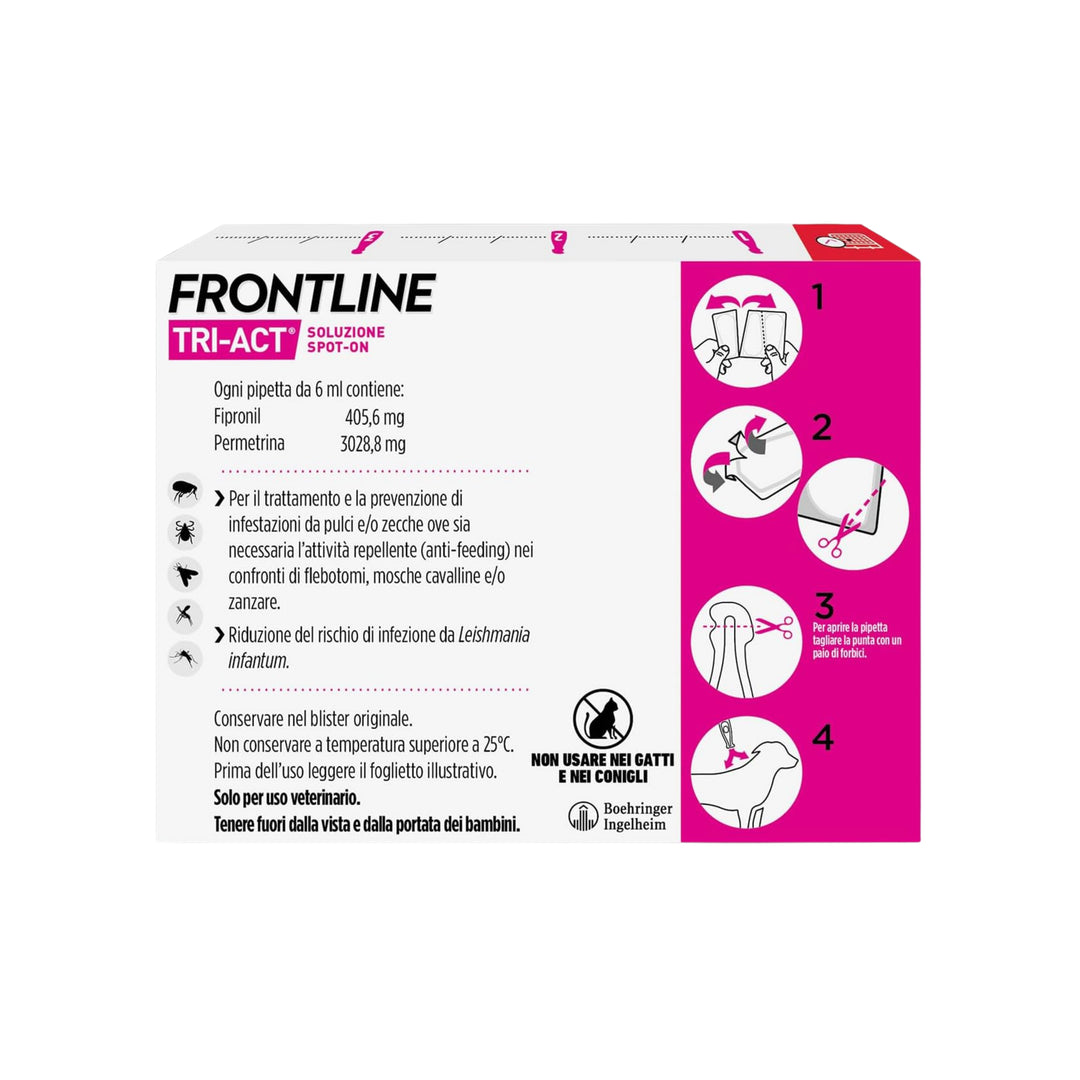 FRONTLINE TRI ACT 40-60 Kg 3 pip – Antiparassitario Per Cani Grandi