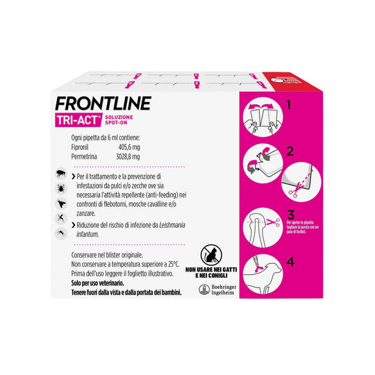 FRONTLINE TRI ACT 40-60 Kg 6 pip – Antiparassitario Cani Extra Large