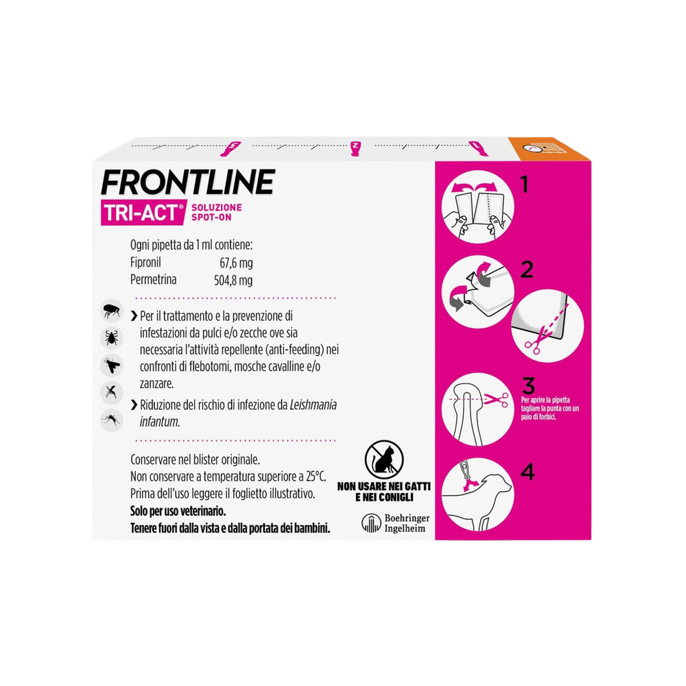 FRONTLINE TRI ACT 5-10 Kg 3 pip – Antiparassitario Per Cani Piccoli
