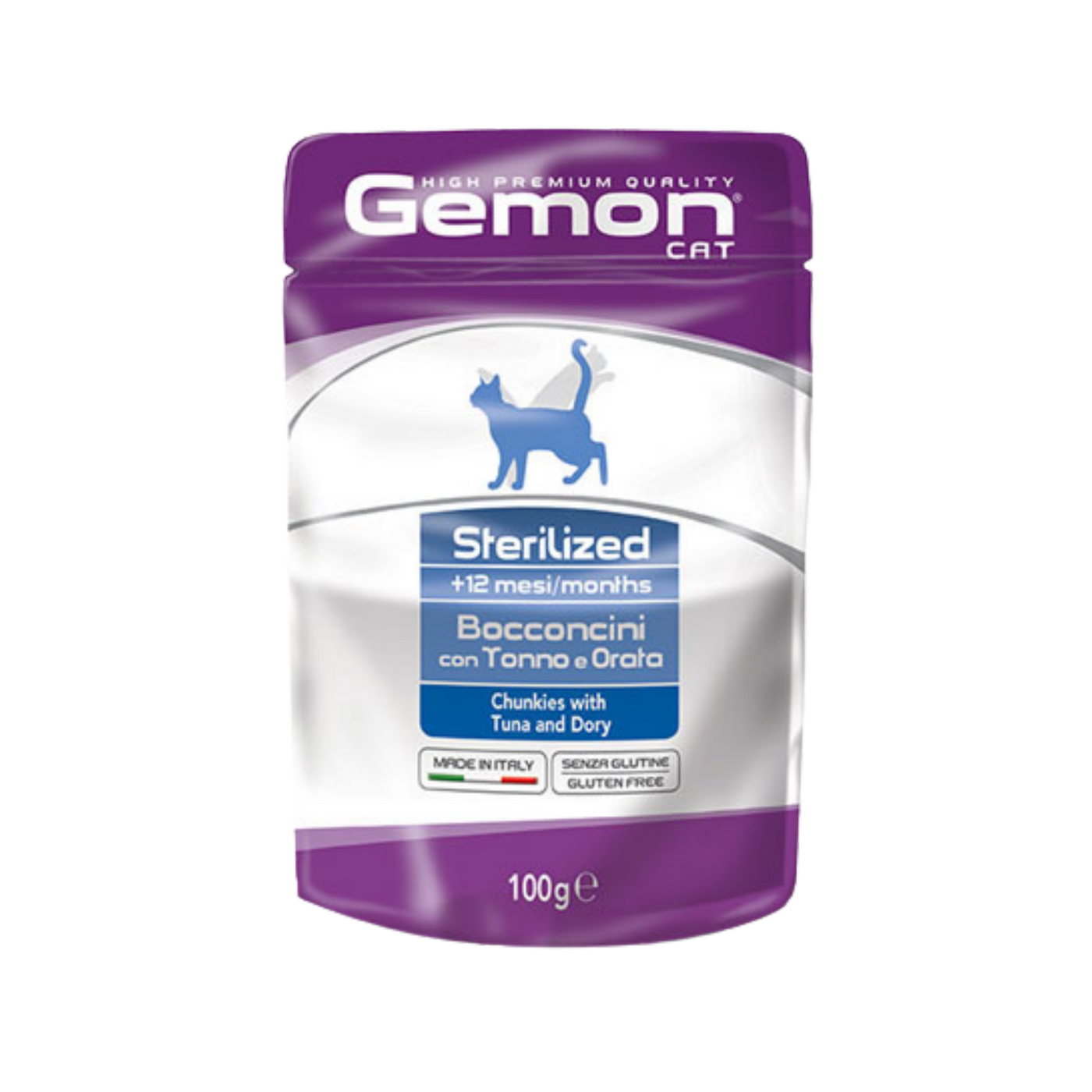 GEMON GATTO STERILIZED BOCCONCINI CON TONNO E ORATA 12pz