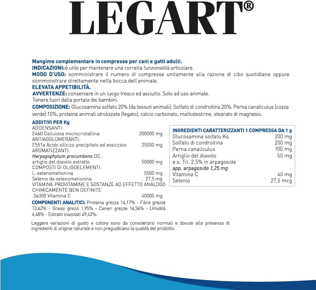 LEGART MAXI 60 cpr – Integratore Articolare Per Cani Medio/Grandi