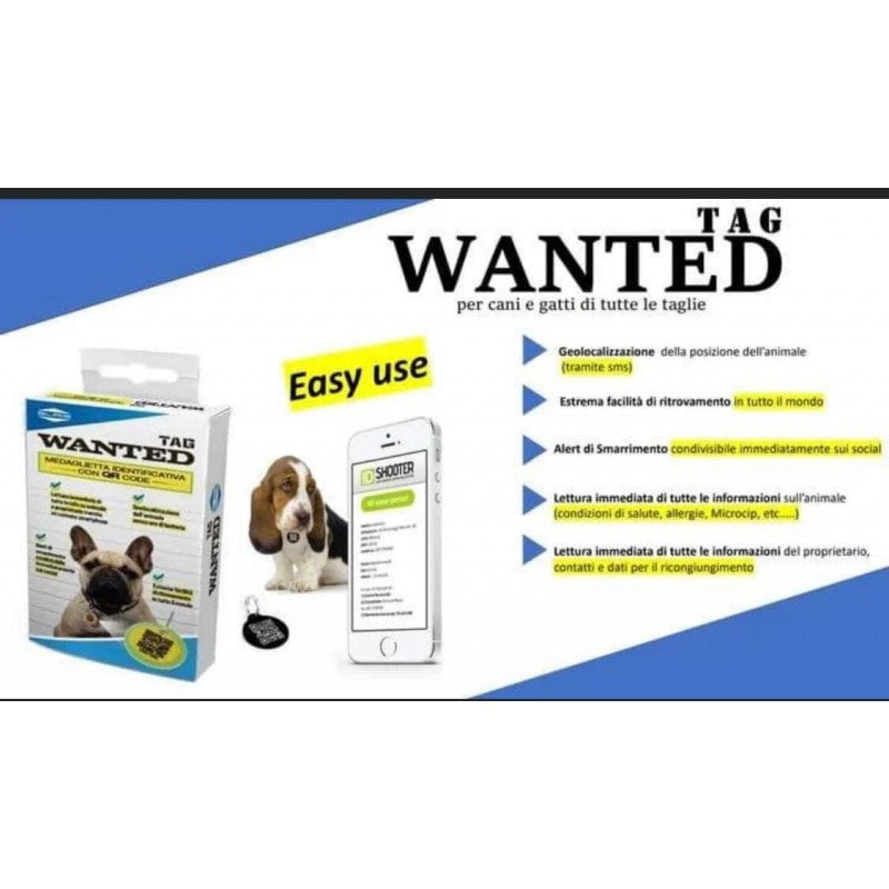 WANTED TAG - Medaglietta Identificativa con QR Code
