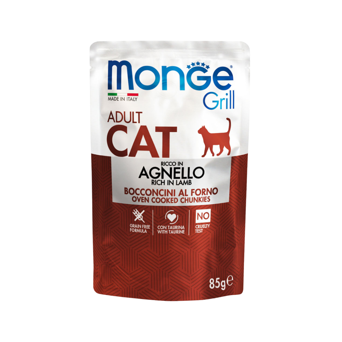MONGE GRILL CAT ADULT BOCCONCINI AGNELLO 12pz