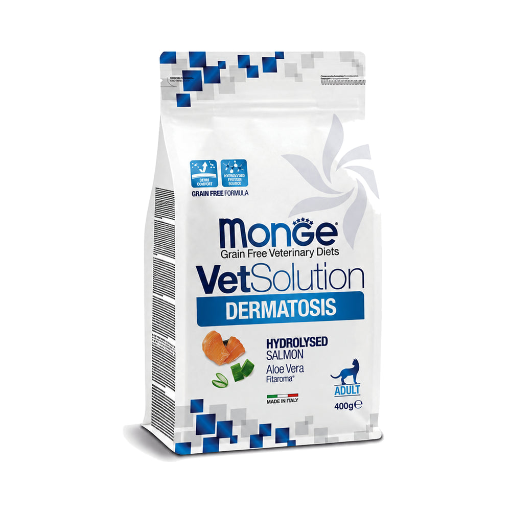 Monge VetSolution Dermatosis Gatto - Salmone Idrolizzato Aloe Vera Grain Free 400g