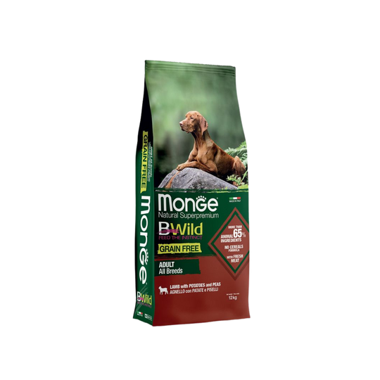 MONGE BWILD CANE GF ALL BREEDS ADULT AGNELLO PATATE E PISELLI