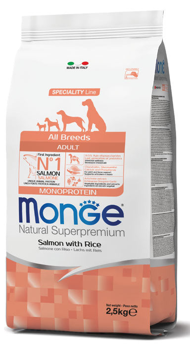 MONGE ALL BREEDS ADULT MONOPROTEIN SALMONE CON RISO