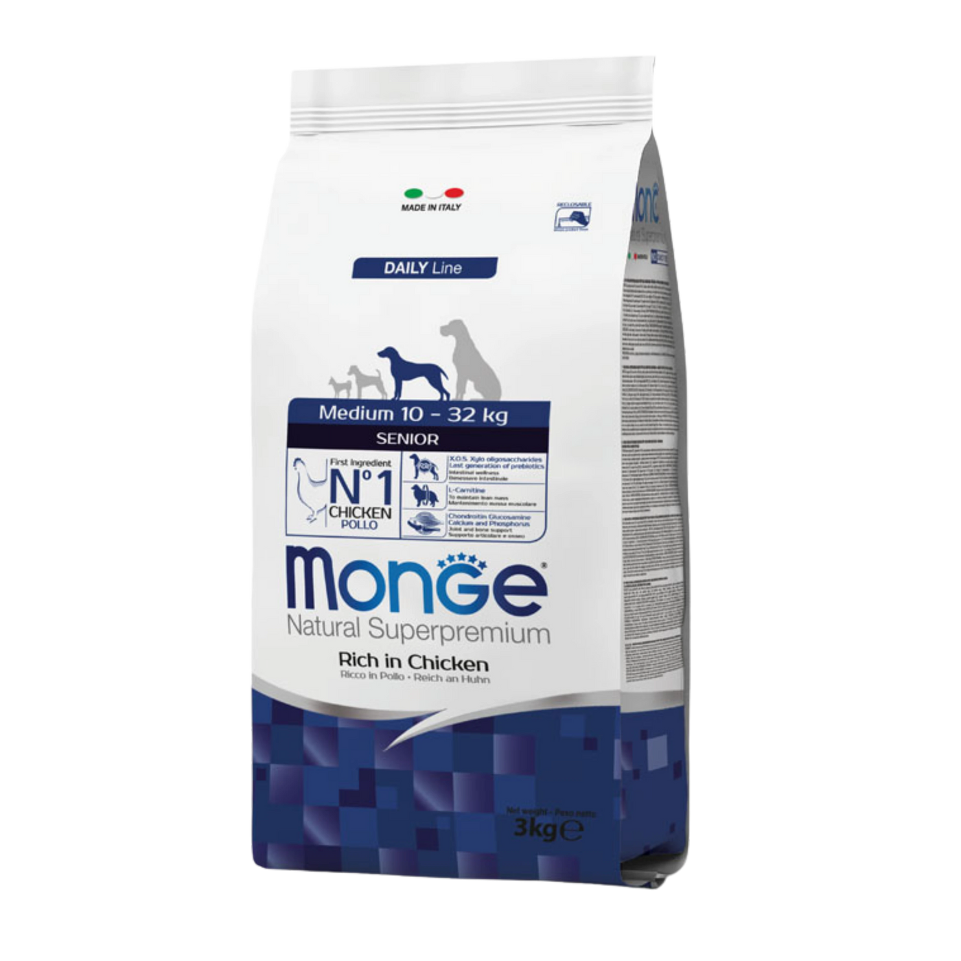 MONGE NATURAL SUPERPREMIUM MEDIUM SENIOR RICCO IN POLLO 3KG
