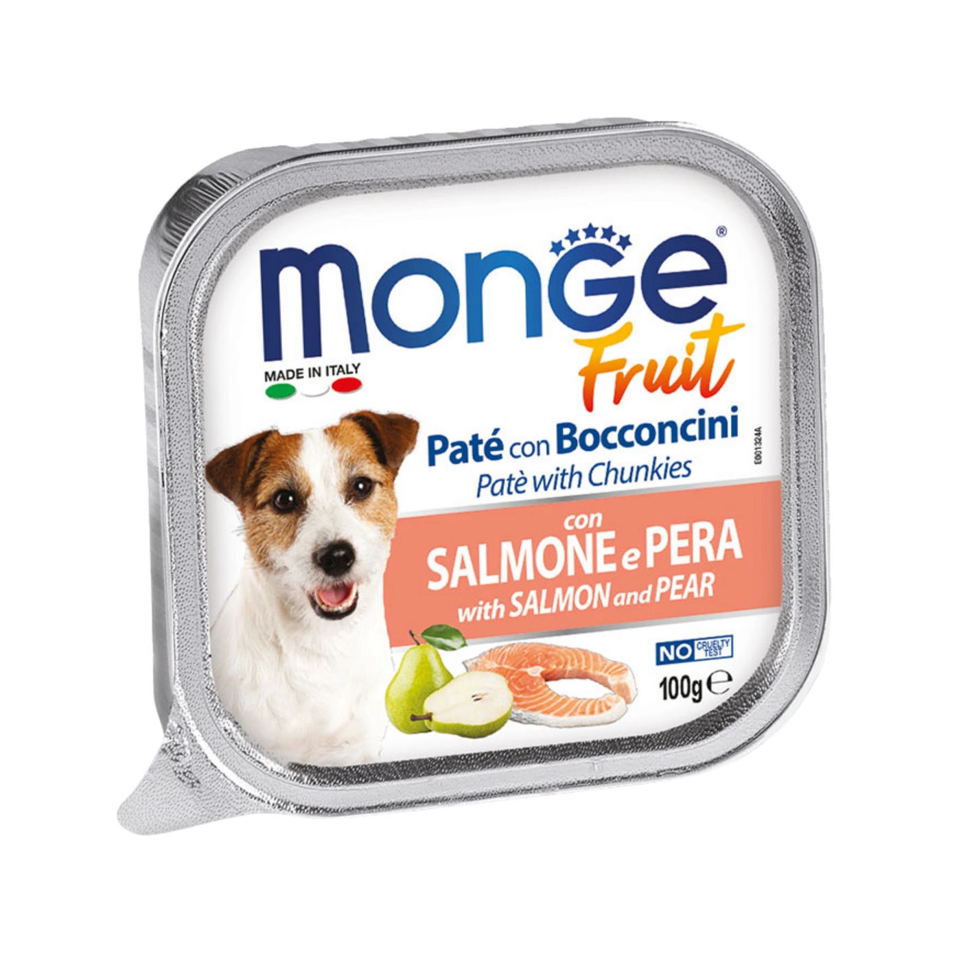 MONGE FRUIT CANE SALMONE E PERA 100g (10pz)