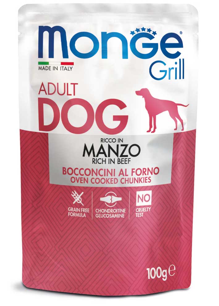 MONGE GRILL DOG ADULT BOCCONCINI MANZO (6pz)