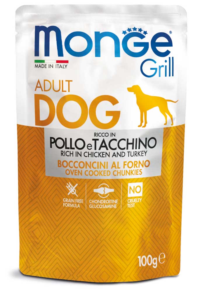 MONGE GRILL DOG ADULT BOCCONCINI POLLO E TACCHINO (6pz)