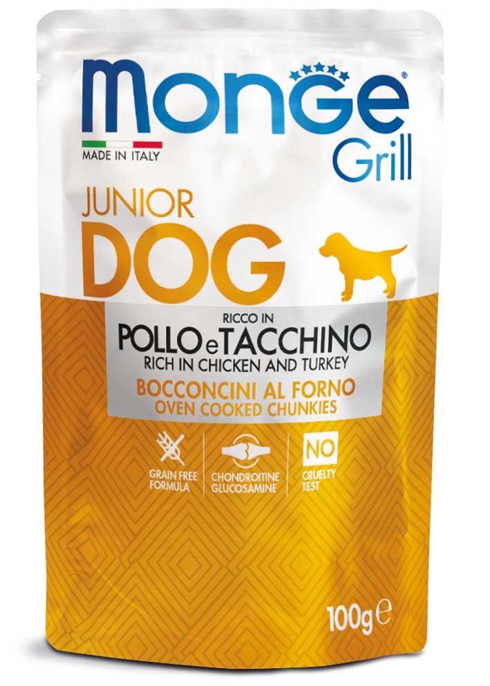 MONGE GRILL DOG JUNIOR BOCCONCINI POLLO E TACCHINO (14pz)