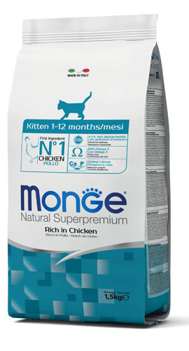 MONGE NATURAL SUPERPREMIUM KITTEN RICCO IN POLLO